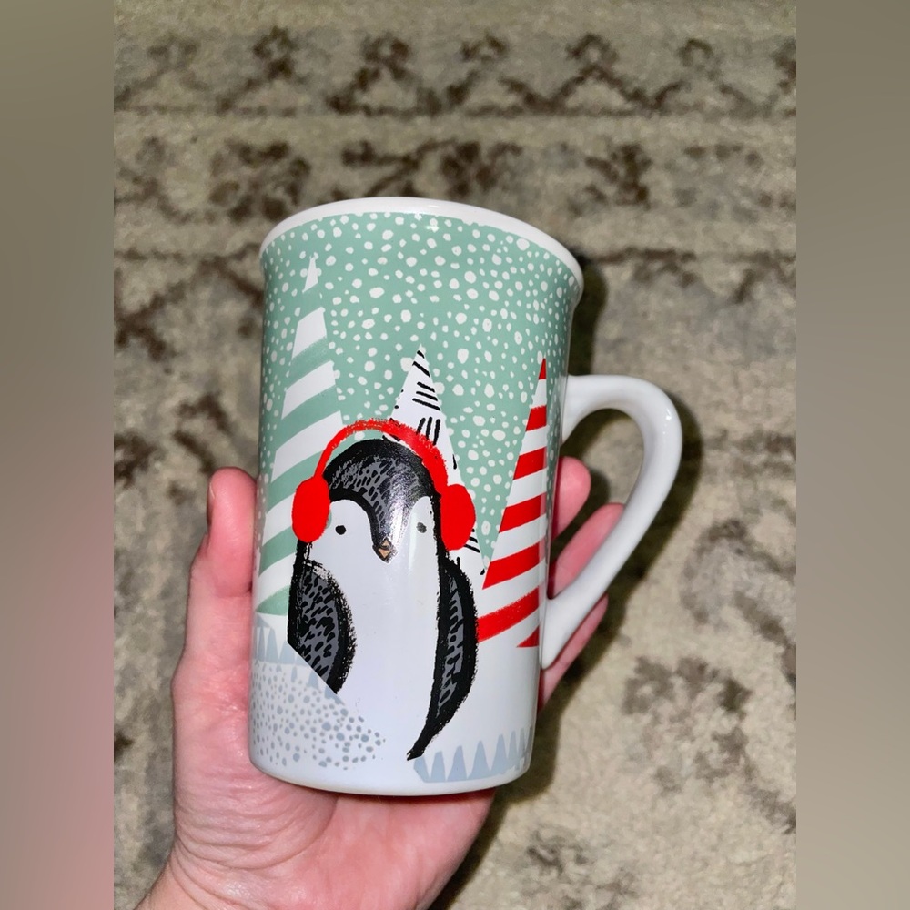 Starbucks Holiday Mug Penguin with Earmuffs 11oz